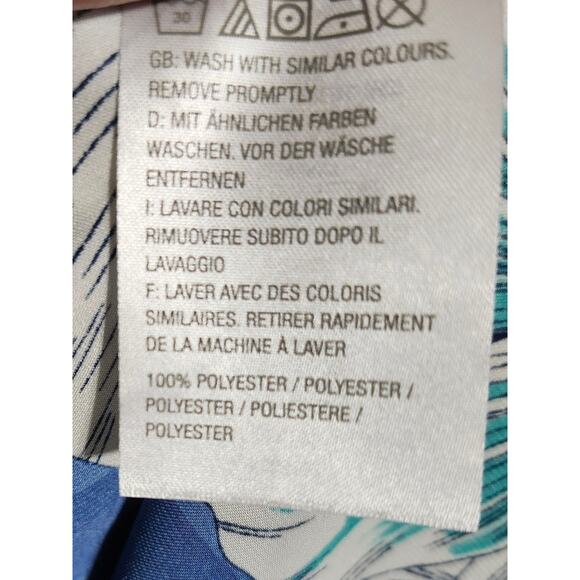 Susan Graver Plus Size 2X Blue White Floral Pattern Open Front Longline - Picture 8 of 8